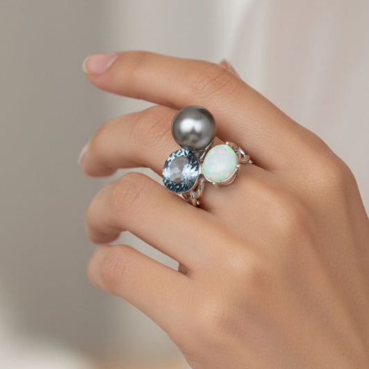Royal Sapphire Camellia Ring