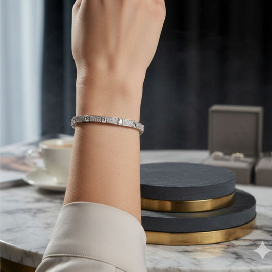 Baguette & Pavé Link Bracelet