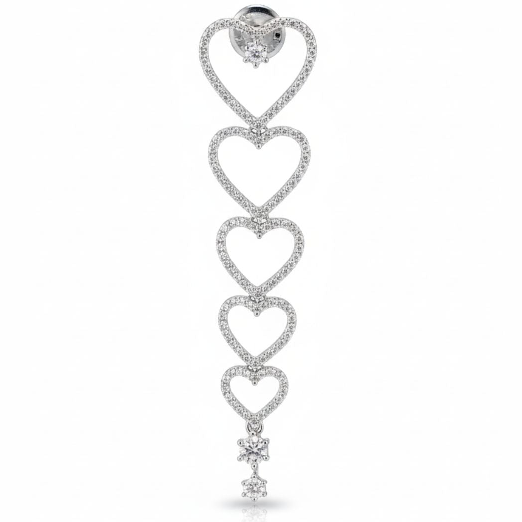 Cascading Heart Drop Earrings
