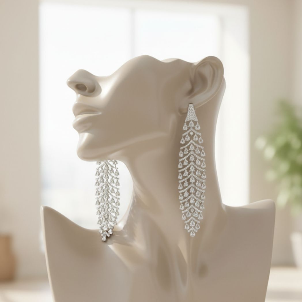 Pear-Cut Cascade Chandelier Earrings