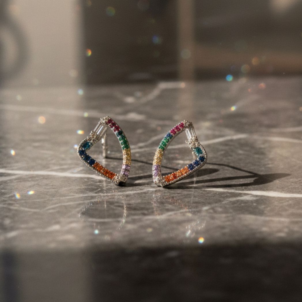 Multicolor Halo Drop Earrings