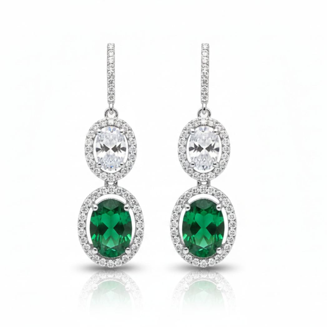 Emerald & Diamond Halo Drops