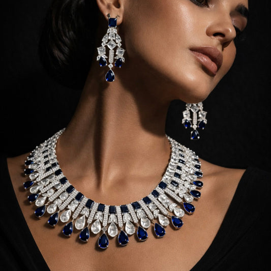 Fashion Jewellery Crystal Floral Bridal Necklace Set