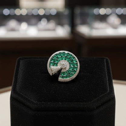 Emerald Blossom Ring