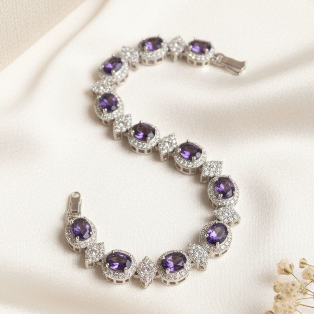 The Midnight Amethyst Halo Bracelet