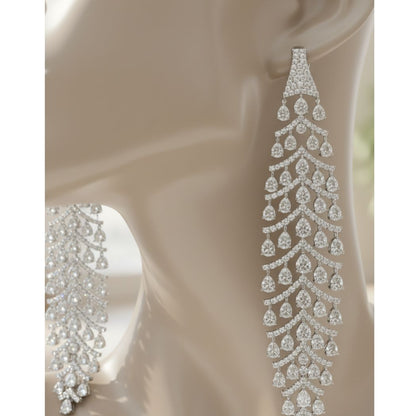 Pear-Cut Cascade Chandelier Earrings