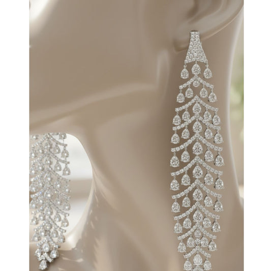 Pear-Cut Cascade Chandelier Earrings