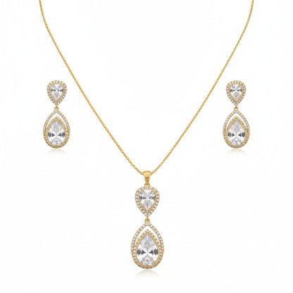 Radiant Halo Pendant Set