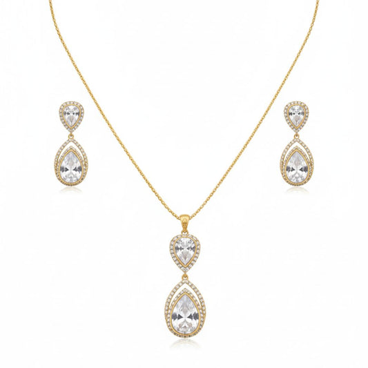 Radiant Halo Pendant Set