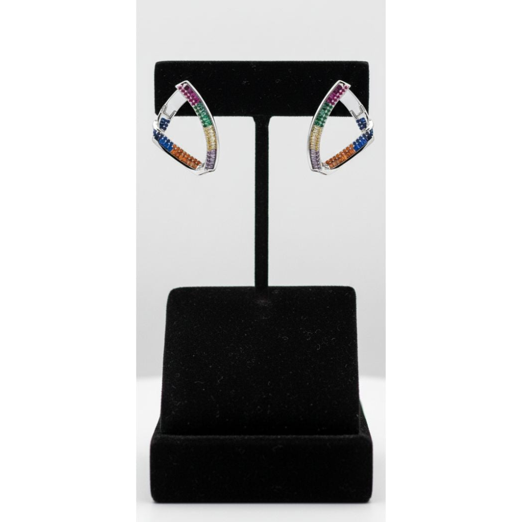 Multicolor Halo Drop Earrings