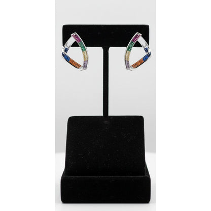 Multicolor Halo Drop Earrings
