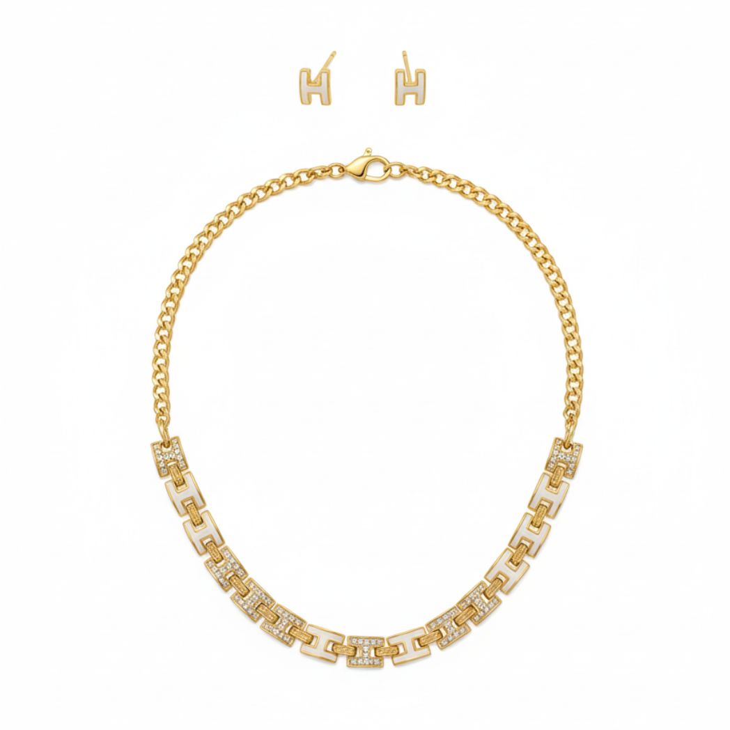 Signature "H" Enamel & Zircon Set