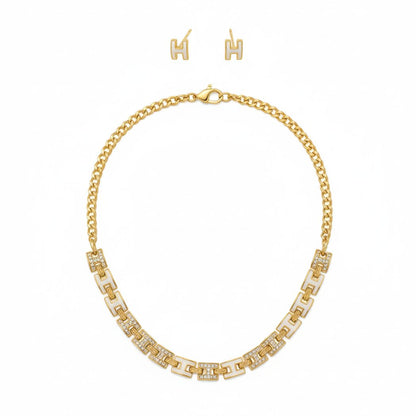 Signature "H" Enamel & Zircon Set