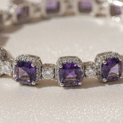 Royal Amethyst Halo Bracelet