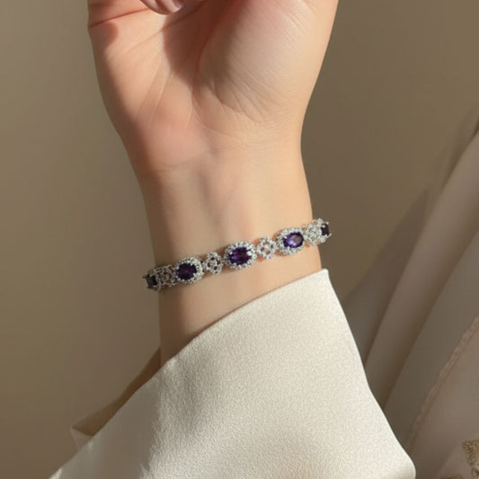The Midnight Amethyst Halo Bracelet