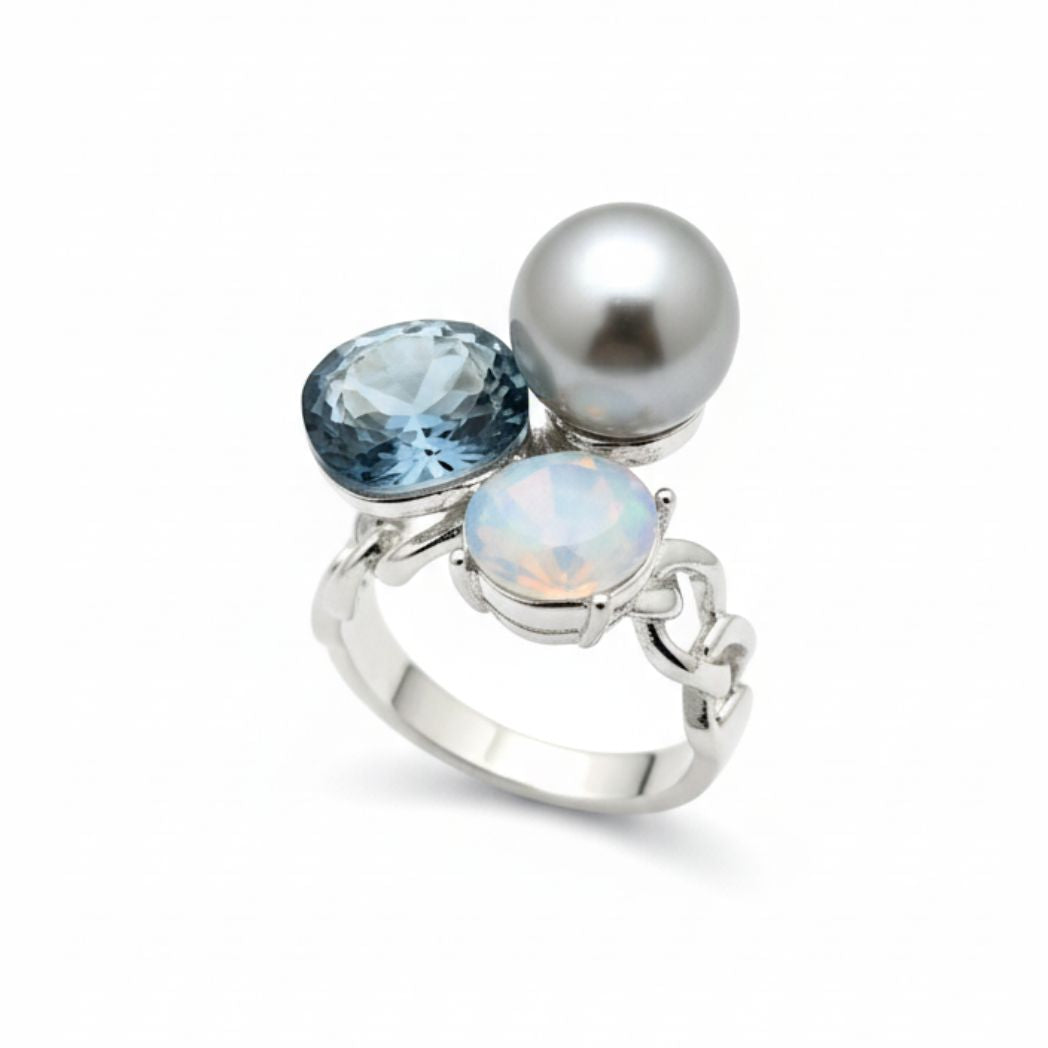 Royal Sapphire Camellia Ring