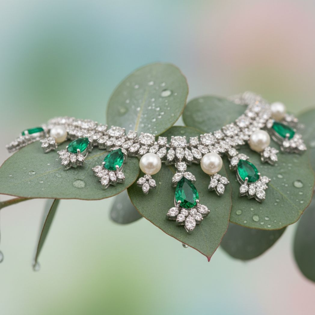 Marquise Cascade Green Set