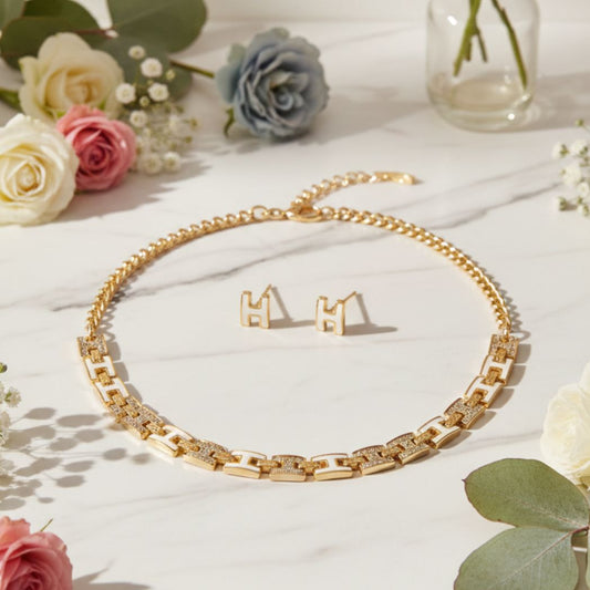 Signature "H" Enamel & Zircon Set