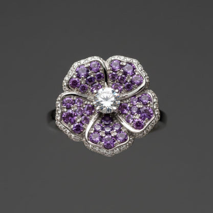 Amethyst Bloom Cocktail Ring