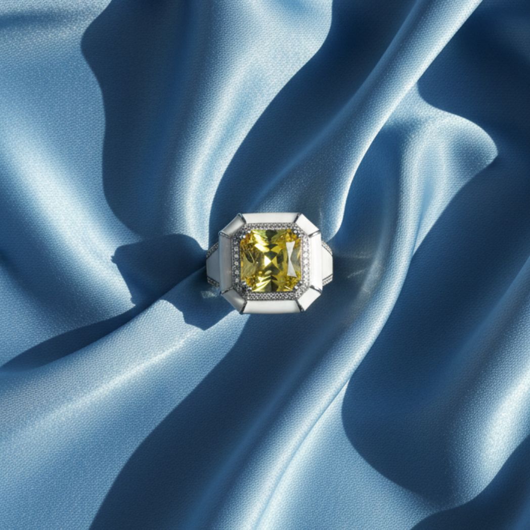 Royal Sapphire Camellia Ring