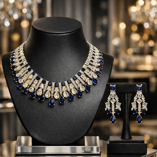 Fashion Jewellery Crystal Floral Bridal Necklace Set