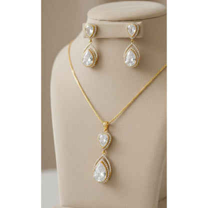 Radiant Halo Pendant Set