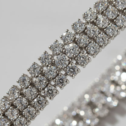 Triple-Row Zircon Tennis Bracelet