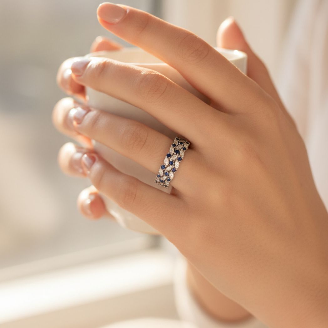 The Midnight Bloom Ring