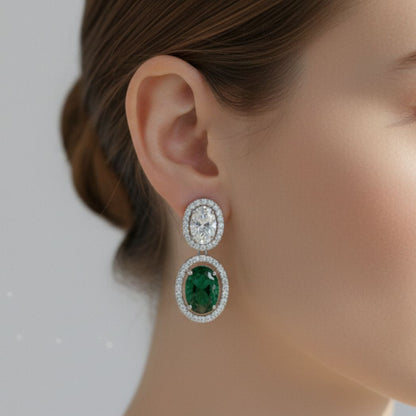 Emerald & Diamond Halo Drops