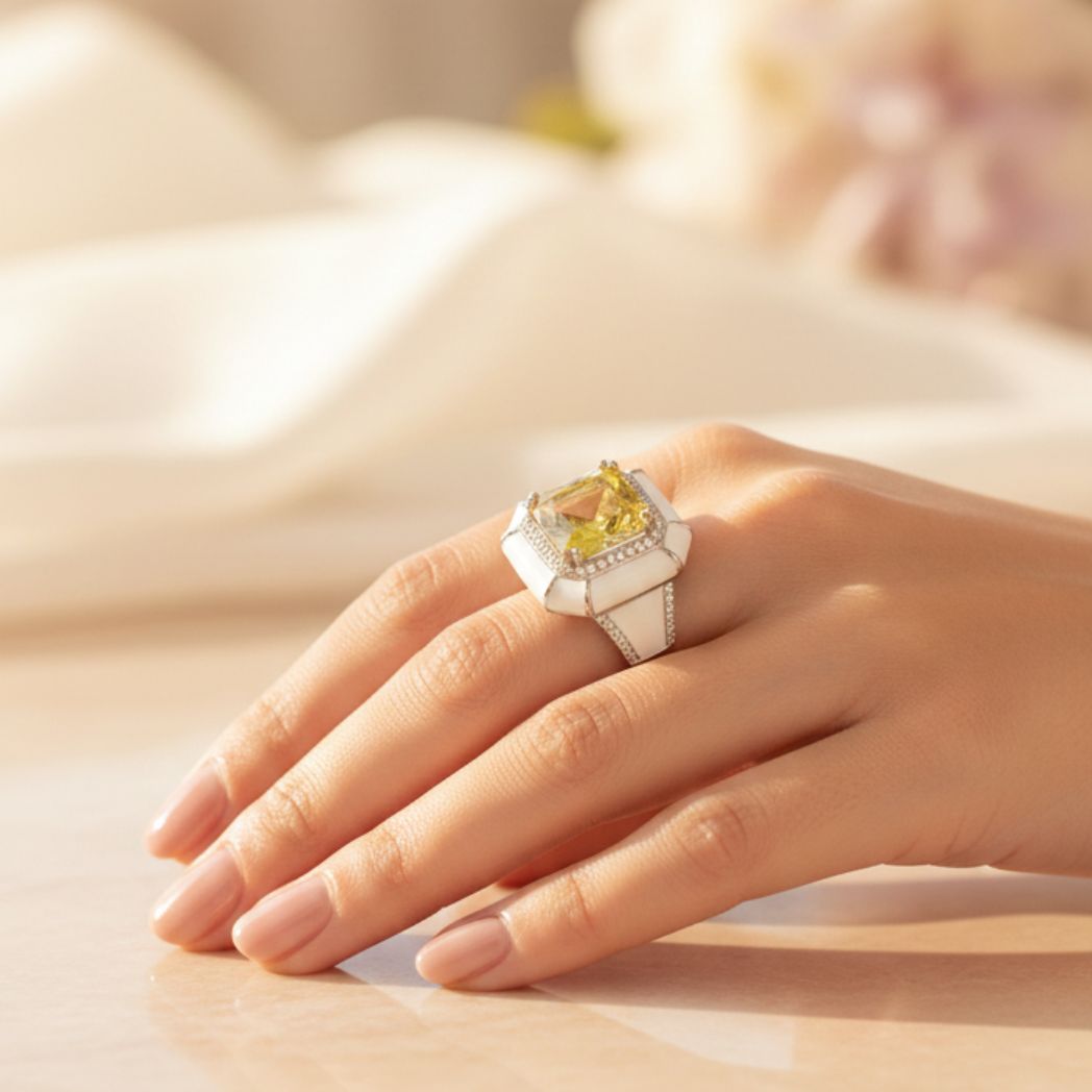 Royal Sapphire Camellia Ring