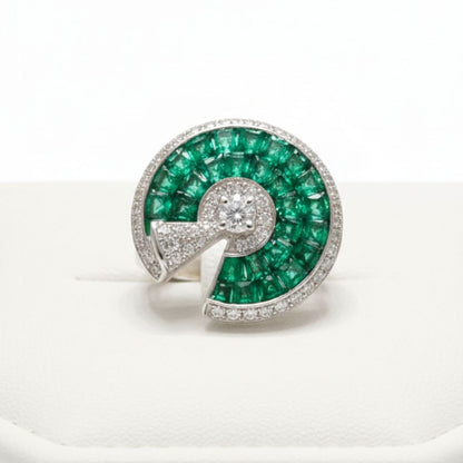 Emerald Blossom Ring