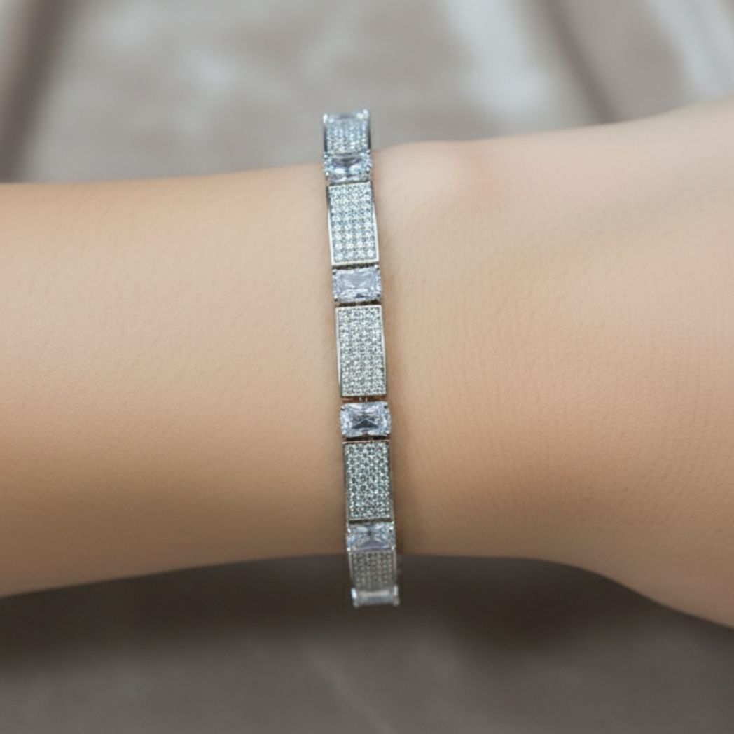 Baguette & Pavé Link Bracelet
