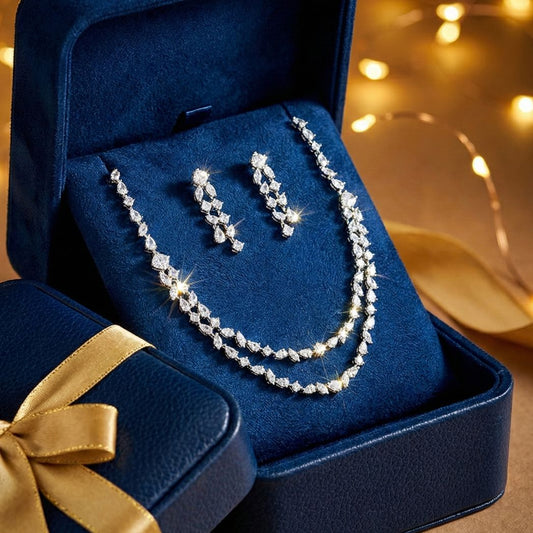 Marquise Radiant Draped Jewelry Set