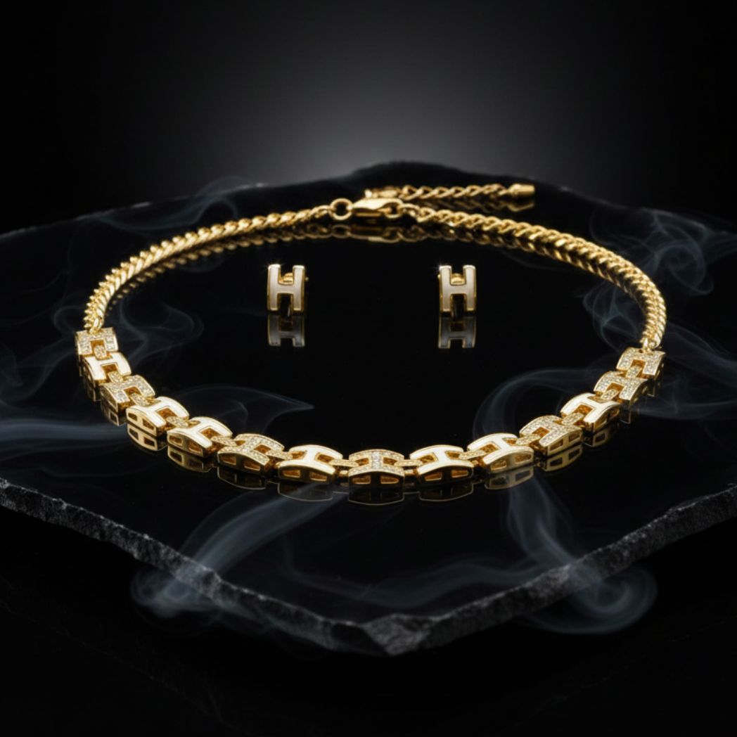 Signature "H" Enamel & Zircon Set