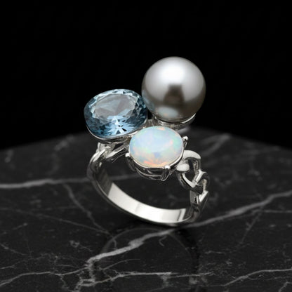 Royal Sapphire Camellia Ring