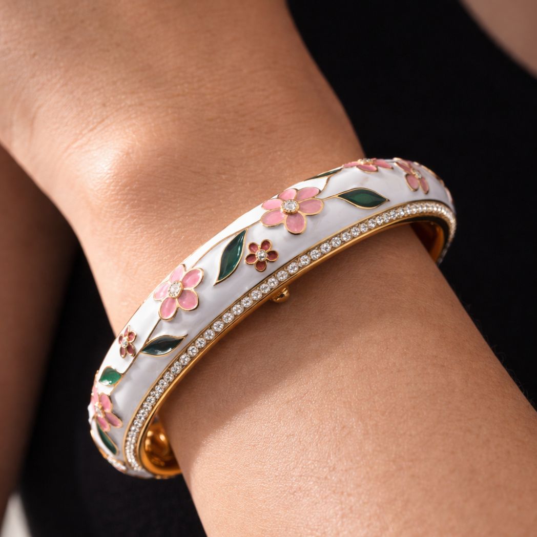 Flora Enamel Kada Bangle