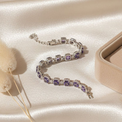 Royal Amethyst Halo Bracelet