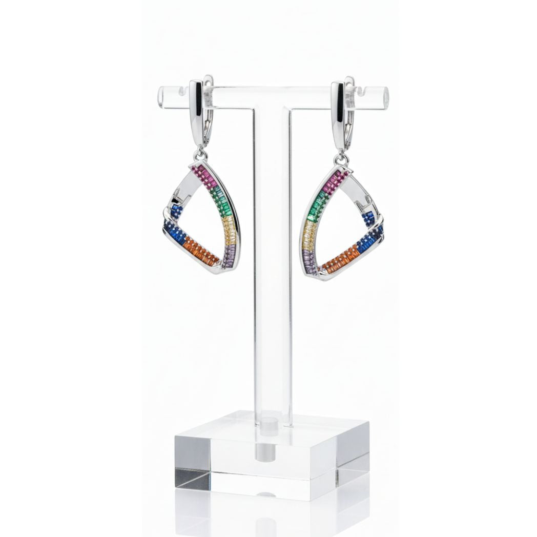 Multicolor Halo Drop Earrings