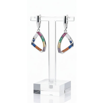 Multicolor Halo Drop Earrings