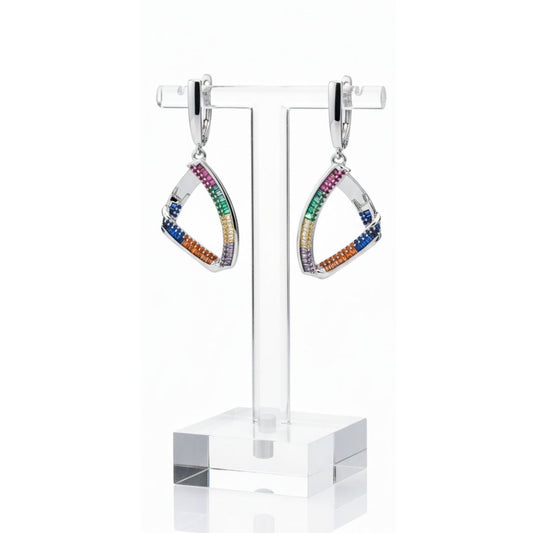 Multicolor Halo Drop Earrings