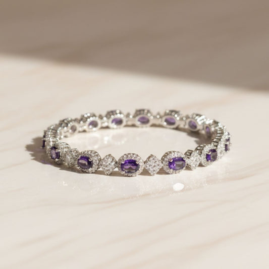The Midnight Amethyst Halo Bracelet
