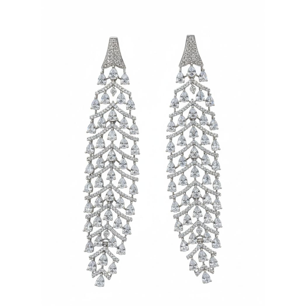 Pear-Cut Cascade Chandelier Earrings