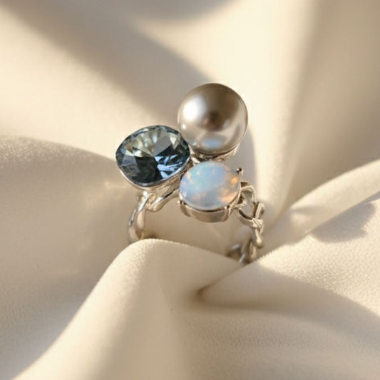 Royal Sapphire Camellia Ring