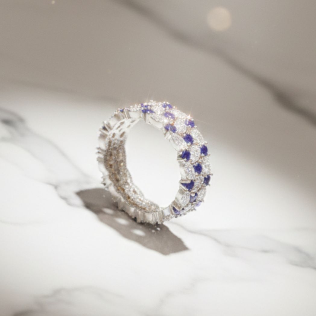 The Midnight Bloom Ring