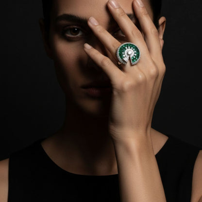 Emerald Blossom Ring
