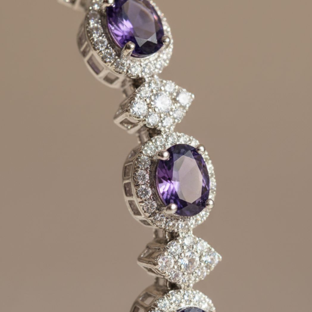 The Midnight Amethyst Halo Bracelet