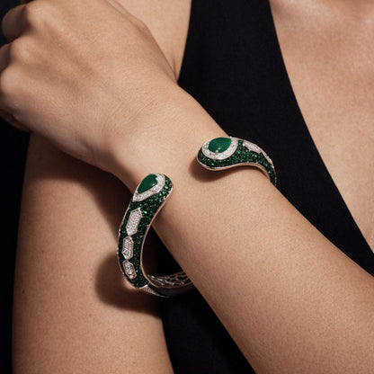 Emerald Serpent Kada Bangle