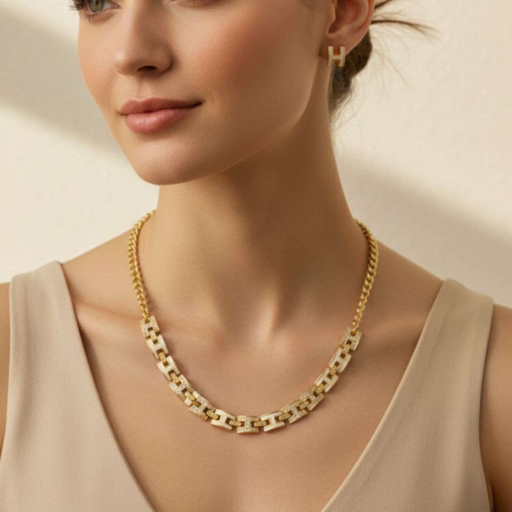 Signature "H" Enamel & Zircon Set
