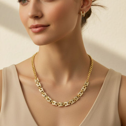 Signature "H" Enamel & Zircon Set