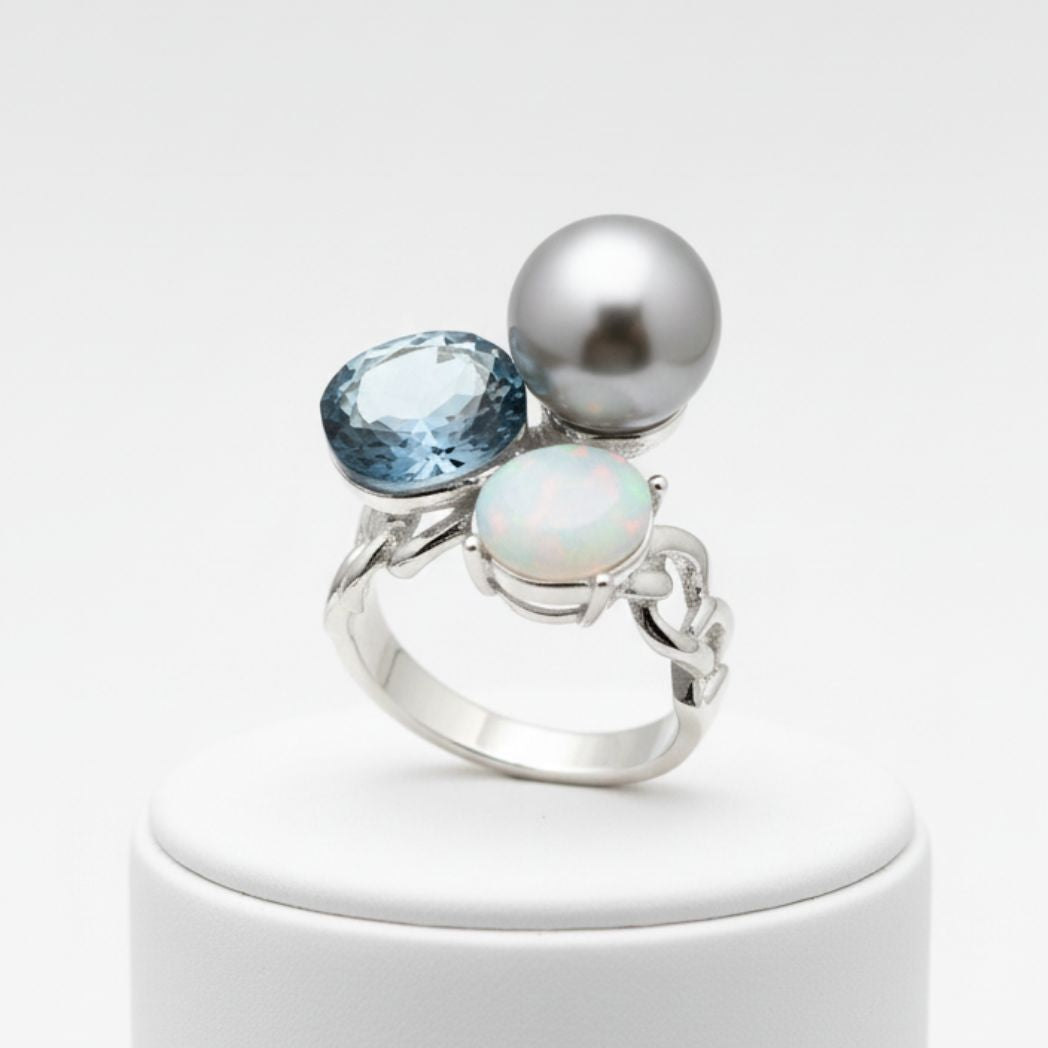 Royal Sapphire Camellia Ring